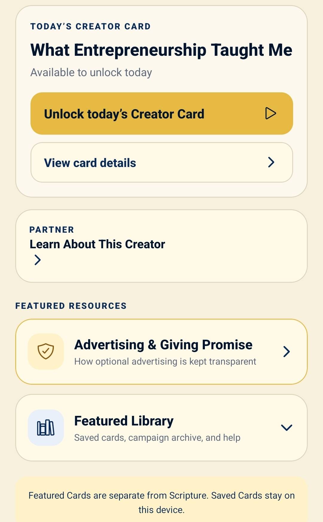Faithful Captain daily Creator Card