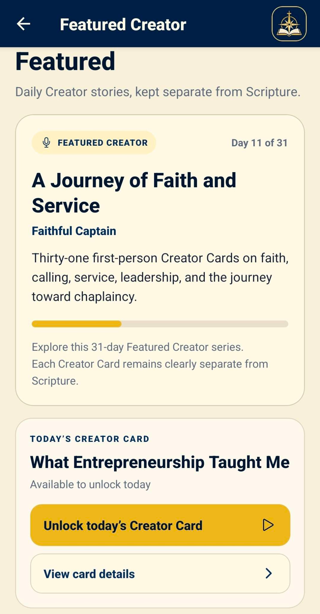 Faithful Captain Featured Creator campaign