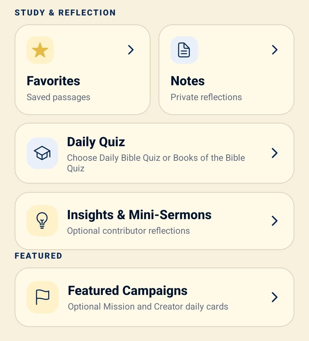 Faithful Captain Study and Reflection menu